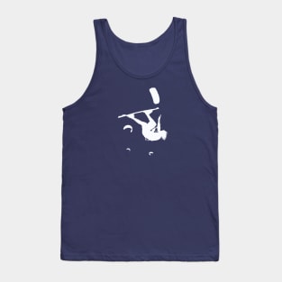 Kitesurfer Somersaulting White Vector Silhouette Tank Top